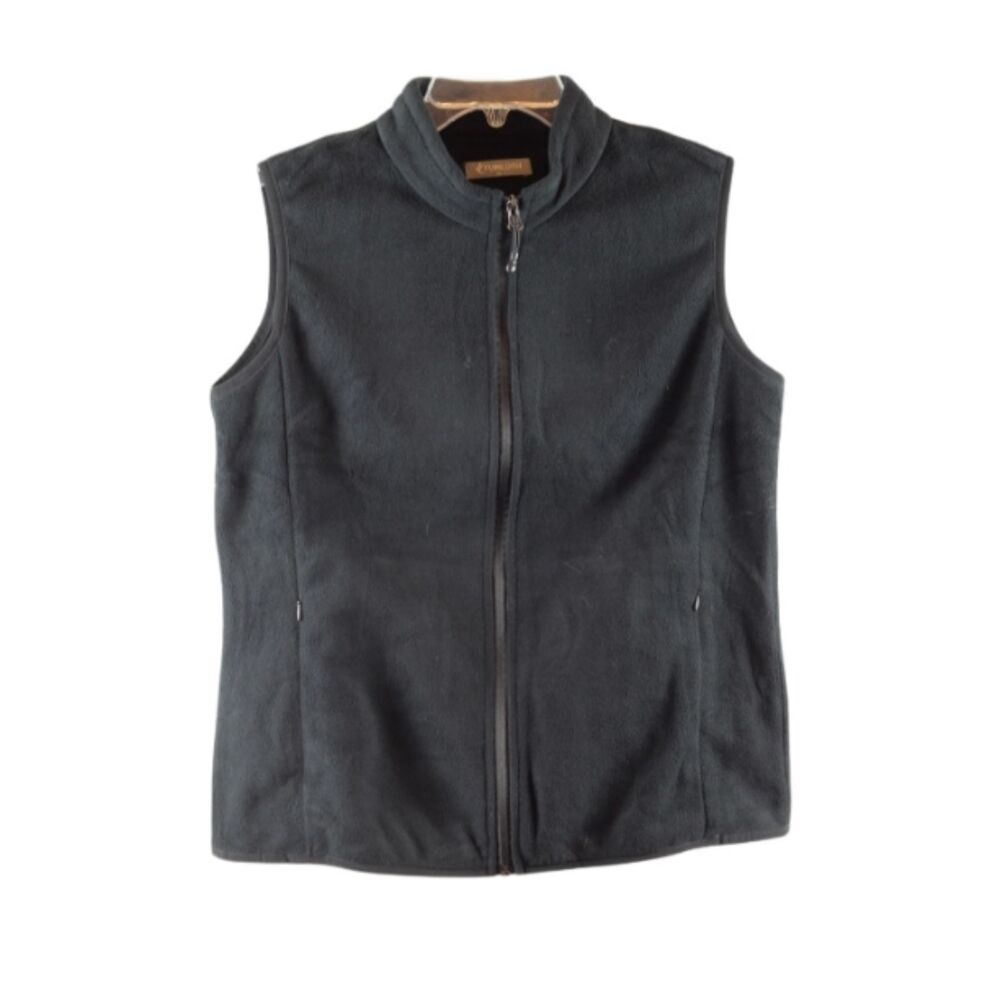 Fuinloth Black Women's Vest Full Front Zip Closure Medium 053